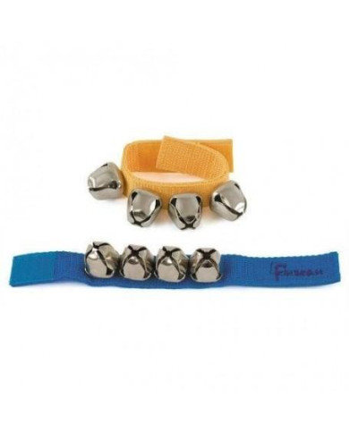FUZEAU PAIRE BRACELETS BLEU ET JAUNE AVEC 4 GRELOTS