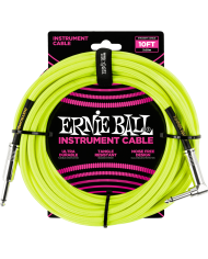ERNIE BALL - EEB 6080-  Jack/jack coudé 3m jaune fluo