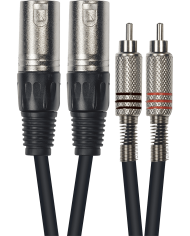 YELLOW CABLE - ECO K09-3 2 XLR mâle/2 RCA mâle 3m