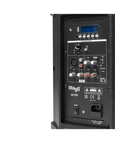 Stagg Enceinte AS10B 2 Voies 10" Batterie Bluetooth 125w + Micro
