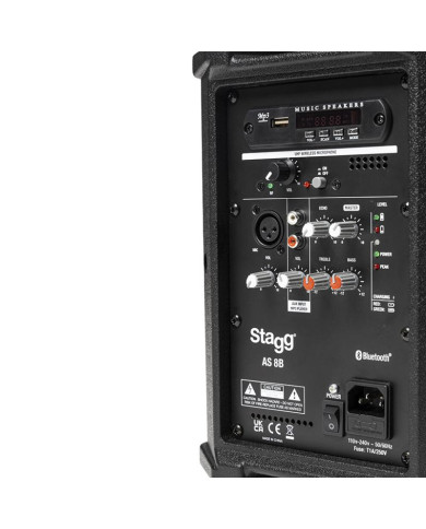 Stagg Enceinte AS10B 2 Voies 10" Batterie Bluetooth 125w + Micro