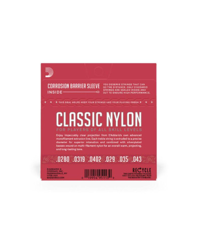 D'Addario - EJ27N Jeu de cordes classiques nylon Tension normale