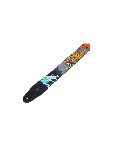 Levy's - Sangle 5cm, polyester, embout cuir, avec motifs - Design 124