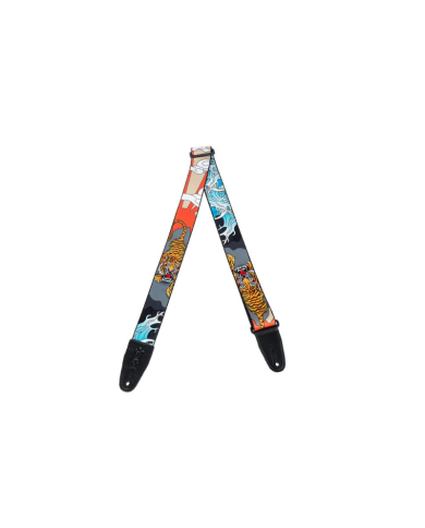 Levy's - Sangle 5cm, polyester, embout cuir, avec motifs - Design 124