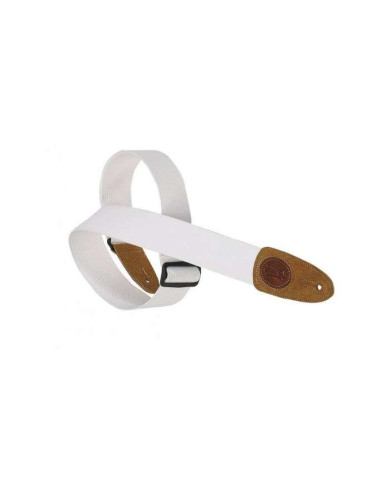 Levy's - Sangle 5 cm, coton, avec logo en cuir - Blanc