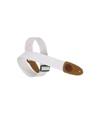 Levy's - Sangle 5 cm, coton, avec logo en cuir - Blanc