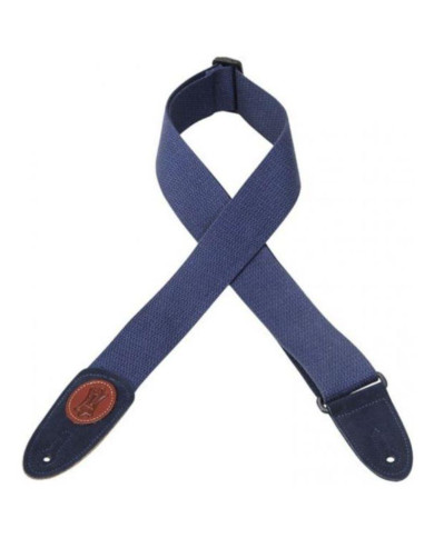 Levy's - Sangle 5 cm, coton, avec logo en cuir - Navy