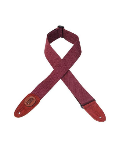 Levy's - Sangle 5 cm, coton, avec logo en cuir - Burgundy