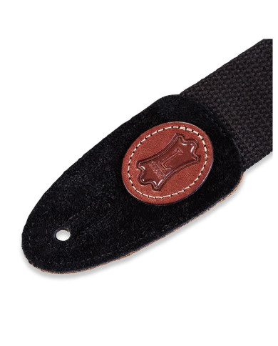 Levy's - Sangle 5 cm, coton, avec logo en cuir - Noir