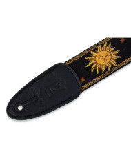 Levy's - Sangle 5 cm, polypropylène & cuir, motifs soleil - Noir