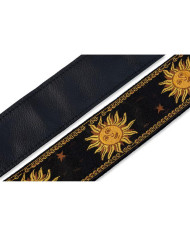 Levy's - Sangle 5 cm, polypropylène & cuir, motifs soleil - Noir