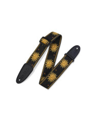 Levy's - Sangle 5 cm, polypropylène & cuir, motifs soleil - Noir