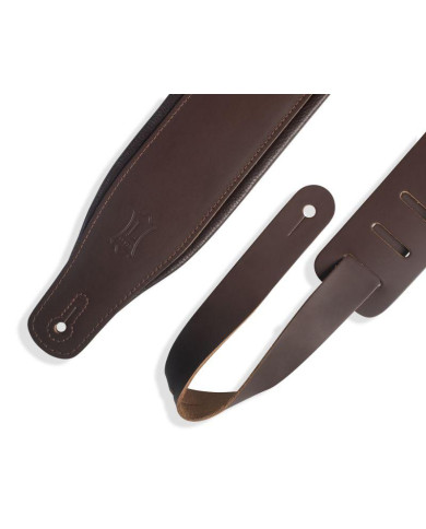Levy's - Sangle cuir 6,4 cm, rembourrée, avec rebord de confort - Marron Foncé
