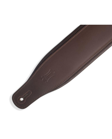 Levy's - Sangle cuir 6,4 cm, rembourrée, avec rebord de confort - Marron Foncé