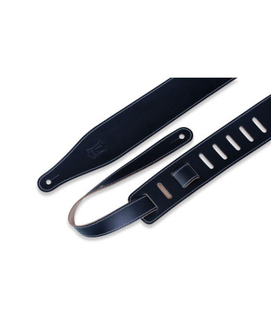 Levy's - 6,4 cm, cuir avec coutures décoratives - Black