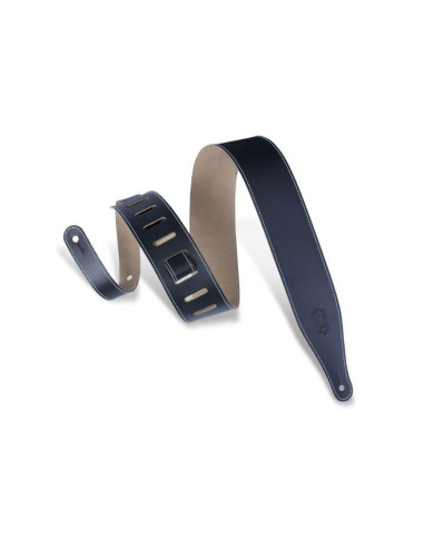Levy's - 6,4 cm, cuir avec coutures décoratives - Black