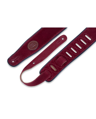 Levy's - Sangle 6,4 cm, avec rebord noir, avec logo Levy's en cuir - Burgundy