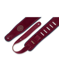 Levy's - Sangle 6,4 cm, avec rebord noir, avec logo Levy's en cuir - Burgundy