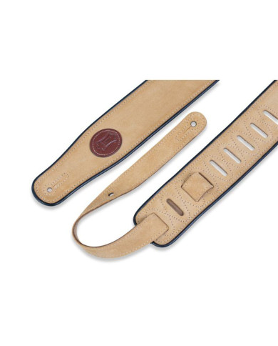 Levy's - Sangle 6,4 cm, avec rebord noir, avec logo Levy's en cuir - Beige