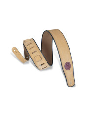 Levy's - Sangle 6,4 cm, avec rebord noir, avec logo Levy's en cuir - Beige