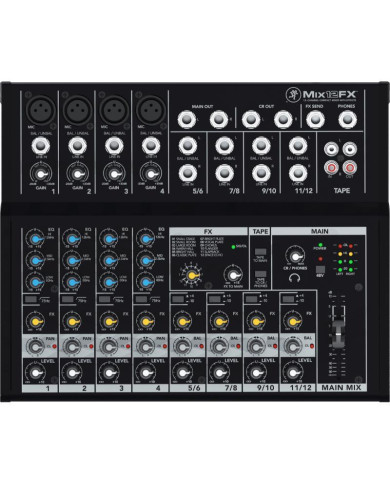 Mackie - Mixeur 12 canaux, 18 entrées + effets MIX12FX
