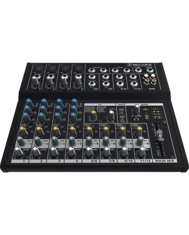 Mackie - Mixeur 12 canaux, 18 entrées + effets MIX12FX