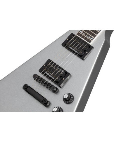 Gibson - Guitare Electrique Dave Mustaine Flying V Silver Metallic