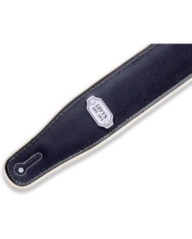Levy's - Sangle 7 cm, vinyle réversible, bord blanc - Black