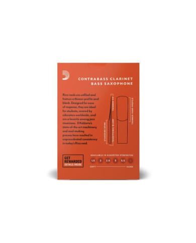 Rico - 10 Anches pour clarinette contrebasse Force 3.5