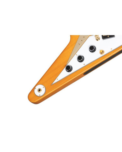 Epiphone - Guitare Electrique Original 1958 Flying V Korina White Pickguard - Aged Natural