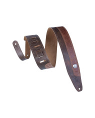 Levy's - Sangle 6,5 cm, cuir et dos en daim doux, double surpiqûre, série Vintage Buffalo - Dark Brown
