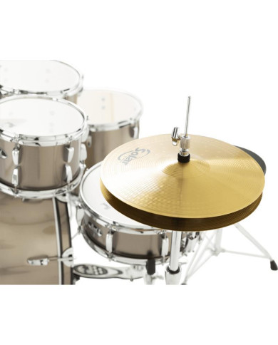Pearl - Batterie Fusion 20" 5 fûts - Bronze Metallic + pack Sabian Solar 2 cymbales