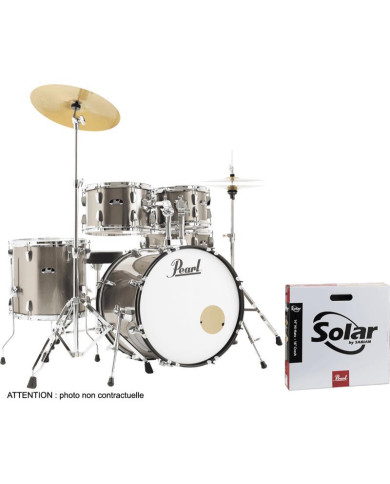 Pearl - Batterie Fusion 20" 5 fûts - Bronze Metallic + pack Sabian Solar 2 cymbales