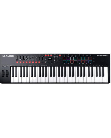 M-Audio - Clavier Maitre Oxygen 61 touches Usb Midi 16 pads - OXYGENPRO61