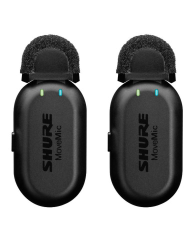 Shure - 2 Micros Cravate sans fil et boîtier de charge - MV-TWO-Z6