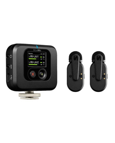 Shure - Kit complet Récepteur, 2 Micro cravate sans fil et boîtier de charge - MV-TWO-KIT-Z6