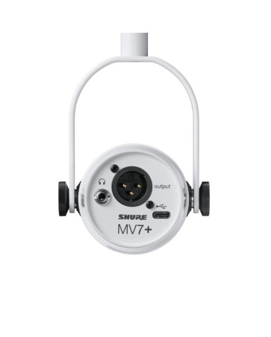 Shure - Micro de podcast XLR & USB-C Blanc MV7+ - SSE MV7+-W
