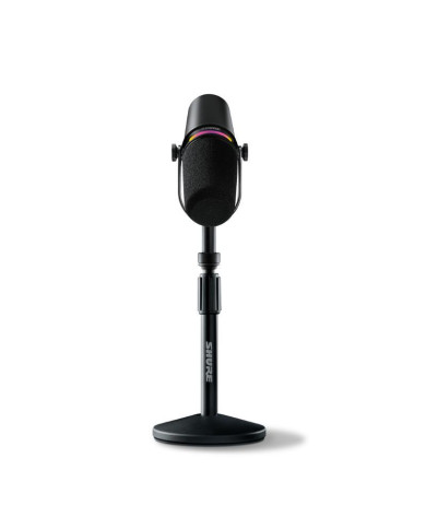 Shure - Bundle Micro de Podcast MV7+ noir avec stand de table - SSE MV7+-K-BNDL