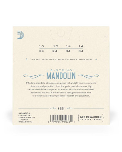 CORDES D'ADDARIO EJ62 - LIGHT MANDOLINE