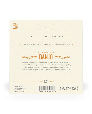 D'ADDARIO EJ61 - CORDES POUR BANJO