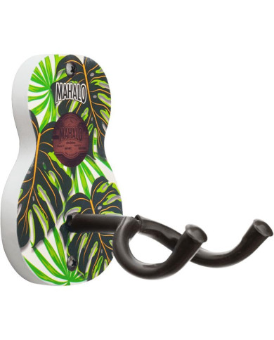 Mahalo - Ukulélé Soprano Monstera avec support mural - GMH MA1MT-WH