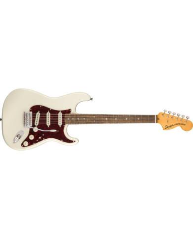 Squier - Guitare Electrique Stratocaster Classic Vibe des années 70, touche en laurier, blanc olympique
