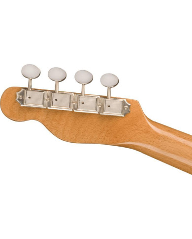 Fender - Uke Ukulele Fullerton Tele, touche en noyer, pickguard blanc, bleu Lake Placid