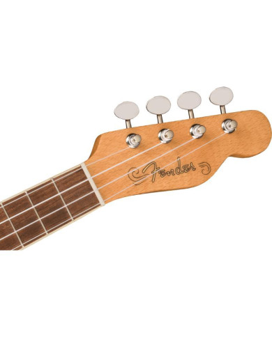 Fender - Uke Ukulele Fullerton Tele, touche en noyer, pickguard blanc, bleu Lake Placid