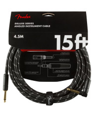 Fender - Câble Instrument série Deluxe, droit/coudé, 4,5m Tweed noir