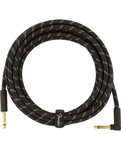 Fender - Câble Instrument série Deluxe, droit/coudé, 4,5m Tweed noir