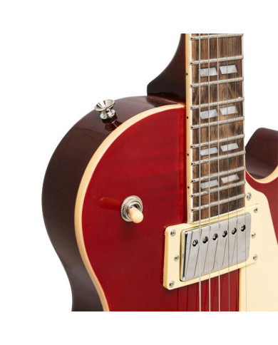 Stagg - Guitare Electrique Série Deluxe Acajou Massif DLX Red