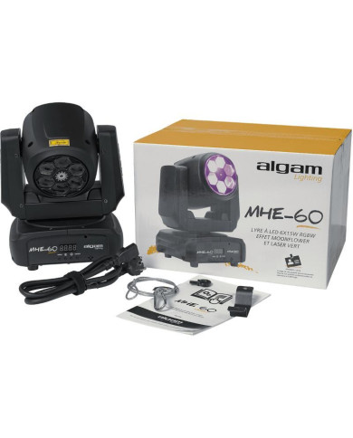 Algam Lightning - Lyre WASH LED 6 x 15W RGBW + laser vert 200mw