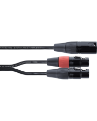 Cordial - Câble bretelle XLR mâle /2 XLR femelles - 0.3m