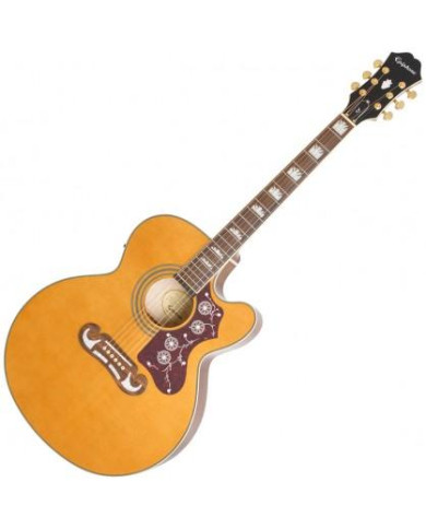 Epiphone - Guitare folk électro-acoustique EPIPHONE EJ-200SCE Vintage Natural